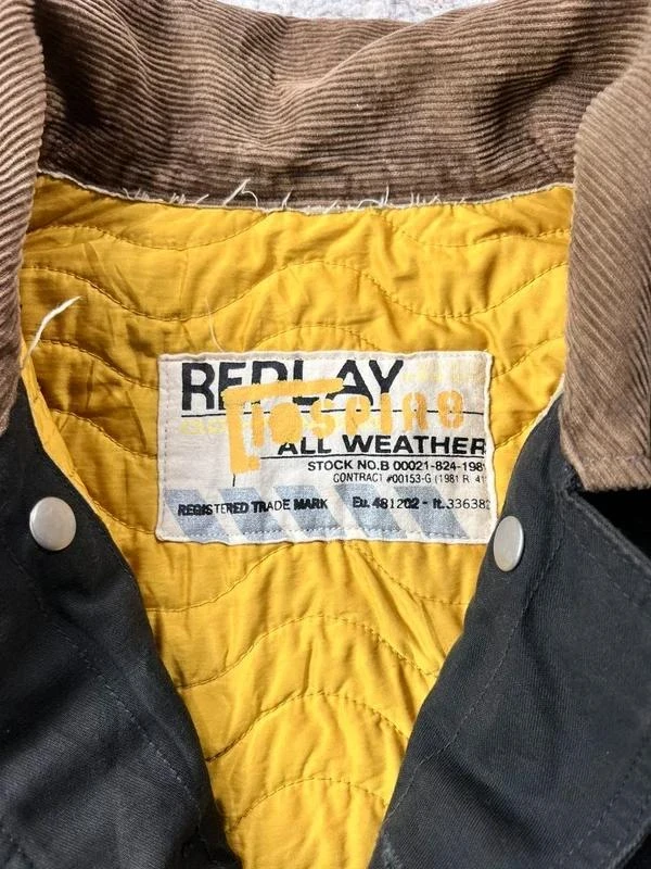 Vintage Replay Fireman Workwear Casaco pesado de lona de couro para todos os climas Tamanho – photo 4